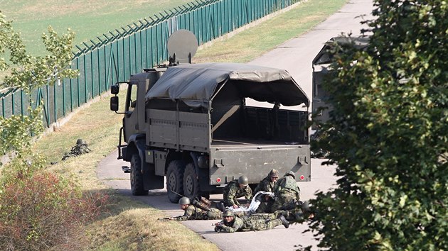 Ukzka akce na mezinrodnm armdnm cvien Ample Strike v Nmti nad Oslavou.