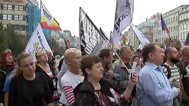 Protiislmsk demonstrace na Vclavskm nmst v Praze