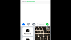 iOS 10 - Pidávání fotografií do zpráv je jednoduché.