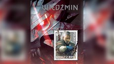 Poštovní známka s Geraltem ze série Zaklínač Poštovní známka s Geraltem ze série Zaklínač