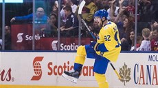 Gabriel Landeskog oslavuje gól v utkání mezi Švédskem a Ruskem na Světovém... Gabriel Landeskog oslavuje gól v utkání mezi Švédskem a Ruskem na Světovém...