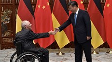 Nmecký ministr financí Wolfgang Schäuble a ínský prezident Si in-pching