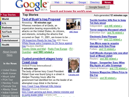 2002 - Google zaal projídt zprávy z celého svta z celkem ty tisíc...