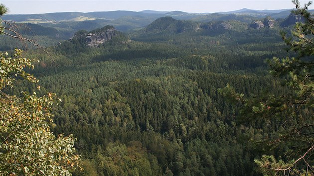 Panorama stolovch hor na nhorn ploin Malho Winterbergu