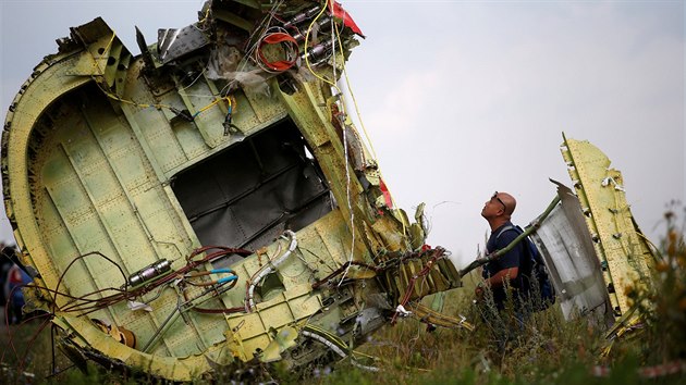 Malajsk vyetovatel u trosek sestelenho letu MH17 na Ukrajin (22. ervence 2014)