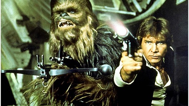 vejkal a Han Solo v nejstarm filmovm stpku svta Star Wars z roku 1977.