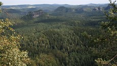 Panorama stolových hor na náhorní ploin Malého Winterbergu