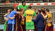 Futsalisté Ruska se radují z postupu do finále mistrovství světa. Futsalisté Ruska se radují z postupu do finále mistrovství světa.