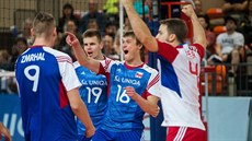 Radost českých volejbalistů Radost českých volejbalistů