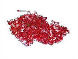 Mapa pokrytí R signálem Paegasu z roku 1998