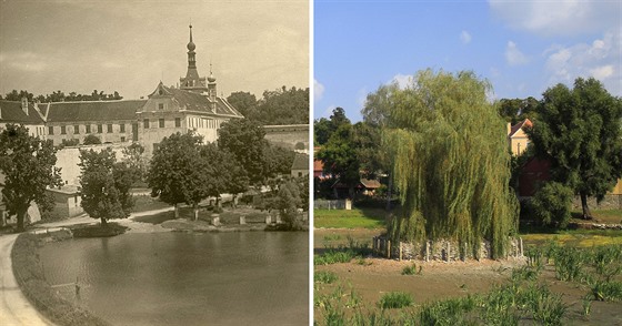 Rybník v podzámí byl v dob poizování fotografie pro porovnání vyputný, na...