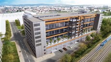 Zachovaná zůstane i devítipatrová budova bývalé nářaďovny, v níž investor... Zachovaná zůstane i devítipatrová budova bývalé nářaďovny, v níž investor...