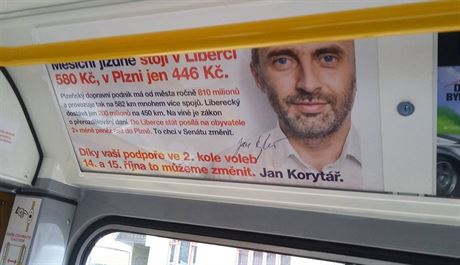 Korytáv pedvolební leták, na kterém zve volie do druhého kola senátních...