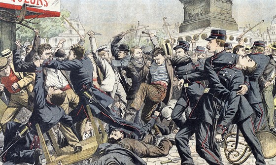 Bitka paíské policie s gangem Apa na Place de la Bastille v roce 1904