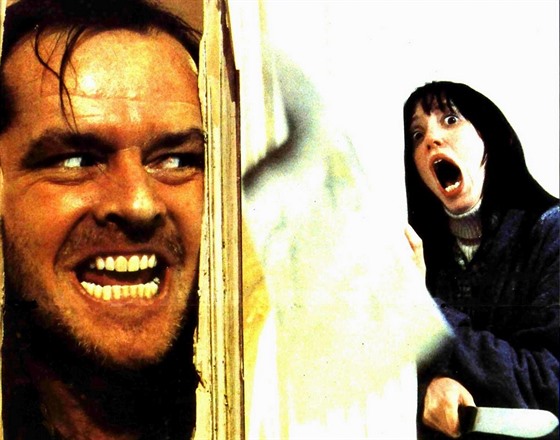 Jack Nicholson a Shelley Duvallová na plakátu k filmu Osvícení (1980)