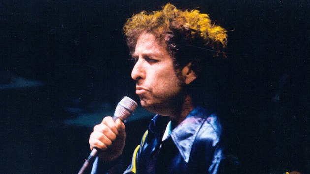 Americk hudebnk Bob Dylan na praskm koncertu v Palci kultury (12. bezna 1995)