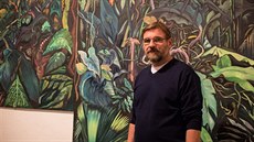 Výtvarník Otto Placht před jedním z nových děl, které namaloval v Českém... Výtvarník Otto Placht před jedním z nových děl, které namaloval v Českém...