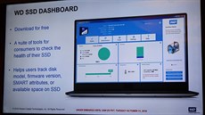 Aplikace WD SSD Dashboard (slide prezentace z tiskové konference)