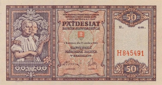 Kupec ze Slovenska v Brn vydrail vzácnou bankovku z roku 1940. Unikátní je...