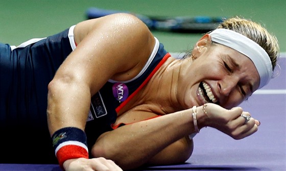 Slovenská tenistka Dominika Cibulková se raduje z postupu do finále Turnaje...