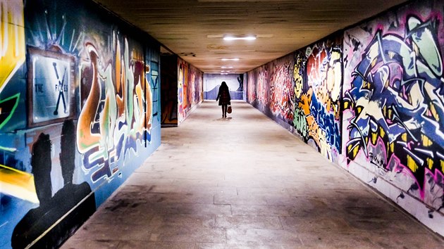 Nově vymalovaný podchod v Ústí nad Orlicí.