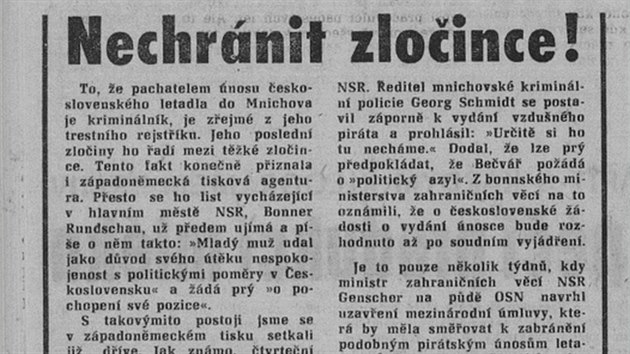 Koment, kter k nosu otisklo 29. jna 1976 Rud prvo.