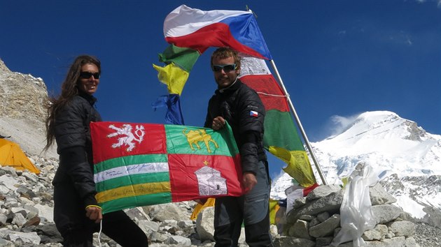 Plzeský horolezec Jan Trávníek s pítelkyní Miroslavou Jirkovou na Cho Oyu.