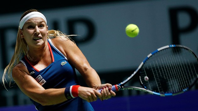 Slovensk tenistka Dominika Cibulkov v semifinlovm souboji se Svtlanou Kuzncovou z Ruska.