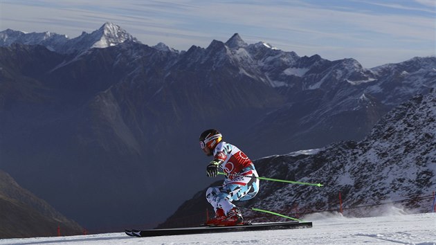 Rakousk lya Marcel Hirscher na trati obho slalomu v Sldenu