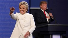 Hillary Clintonová po skonení poslední debaty (20. íjna 2016)