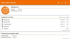 GSam Battery Monitor zobrazuje podrobné informace o akumulátoru.