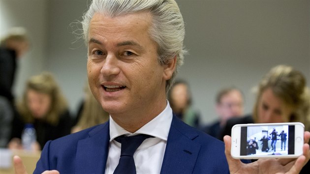 Geert Wilders na snmku z 18. bezna 2016