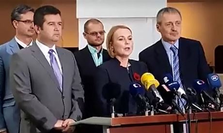 Poslanci napí stranami, vetn ministra obrany Martina Stropnického z ANO....