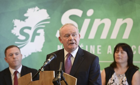 Vicepremiér Severního Irska Martin McGuinness hovoí na sjezdu strany Sinn Fein.