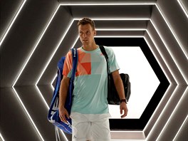 Tom Berdych ped tvrtfinle turnaje v Pai.