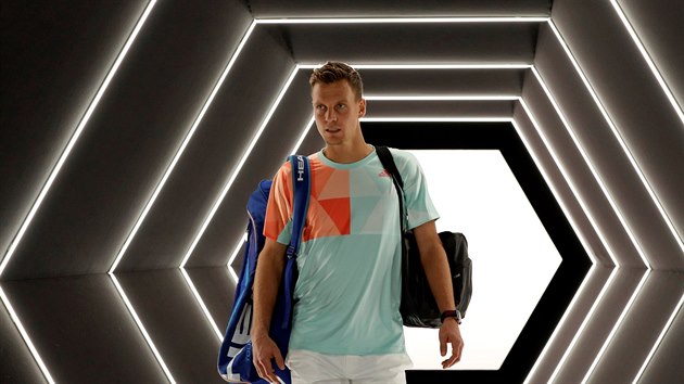 Tom Berdych ped tvrtfinle turnaje v Pai.