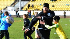 Česká ragbyová reprezentace si zahraje proti Barbarian FC Na snímku je jedna z... Česká ragbyová reprezentace si zahraje proti Barbarian FC Na snímku je jedna z...