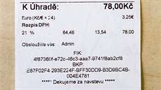 Účtenky nově obsahují i speciální kód pro ověření v elektronické evidenci tržeb. Účtenky nově obsahují i speciální kód pro ověření v elektronické evidenci tržeb.