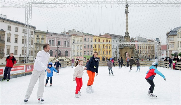 Kluzit na Dolním námstí v Olomouci.