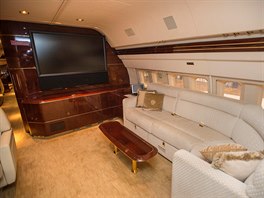 Luxusn vybaven v interiru Trumpova boeingu.