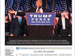 Trump je událostí íslo jedna i ve Francii. Pední strana deníku Le Figaro....