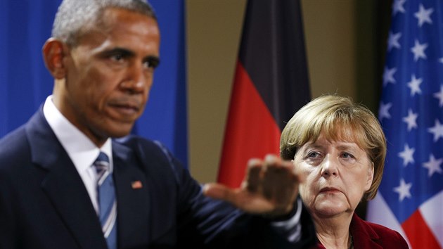 Americk prezident Barack Obama s nmeckou kanclkou Angelou Merkelovou (17. listopadu 2016).