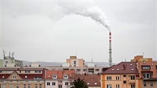 Teplárenský komín v Českých Budějovicích. Teplárenský komín v Českých Budějovicích.