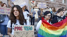 Solidaritu s obětmi násilí na ženách vyjádřily v Kyjevě feministky a aktivistky... Solidaritu s obětmi násilí na ženách vyjádřily v Kyjevě feministky a aktivistky...