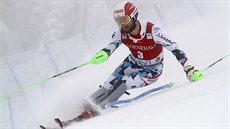 Marco Schwarz ve slalomu v Levi