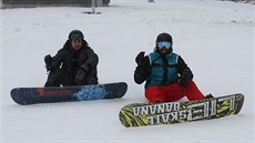 První letoní lyování v Krkonoích na erné hoe (12.11.2016).