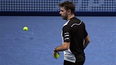 výcarský tenista Stan Wawrinka  v duelu s Andym Murrayem z Velké Británie.