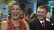 Oštěpařka Barbora Špotáková a její partner Lukáš Novotný na vyhlášení Atleta... Oštěpařka Barbora Špotáková a její partner Lukáš Novotný na vyhlášení Atleta...