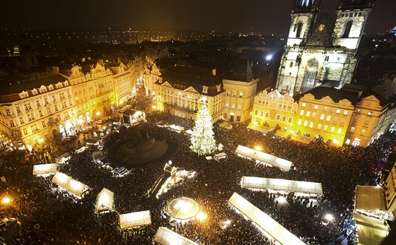 Slavnostní rozsvcení vánoního stromu v Praze (26. listopadu 2016)
