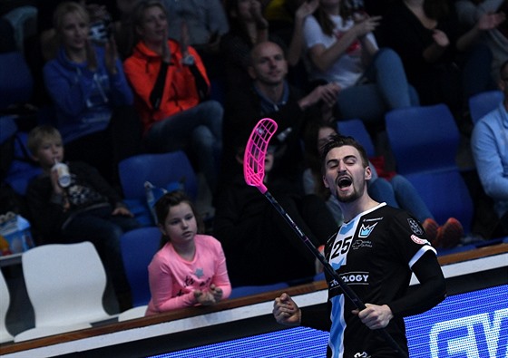 GÓL! Boleslavský útoník Jakub Gruber se raduje z branky v superligovém utkání.